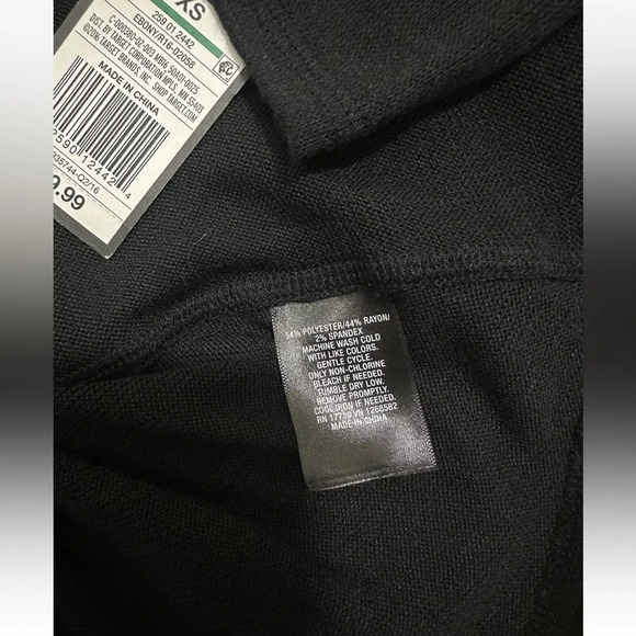 NWT Mossimo Long Sleeve Womens Black Pullover Open Shoulder Knit Shirt Sz XS - Picture 5 of 7